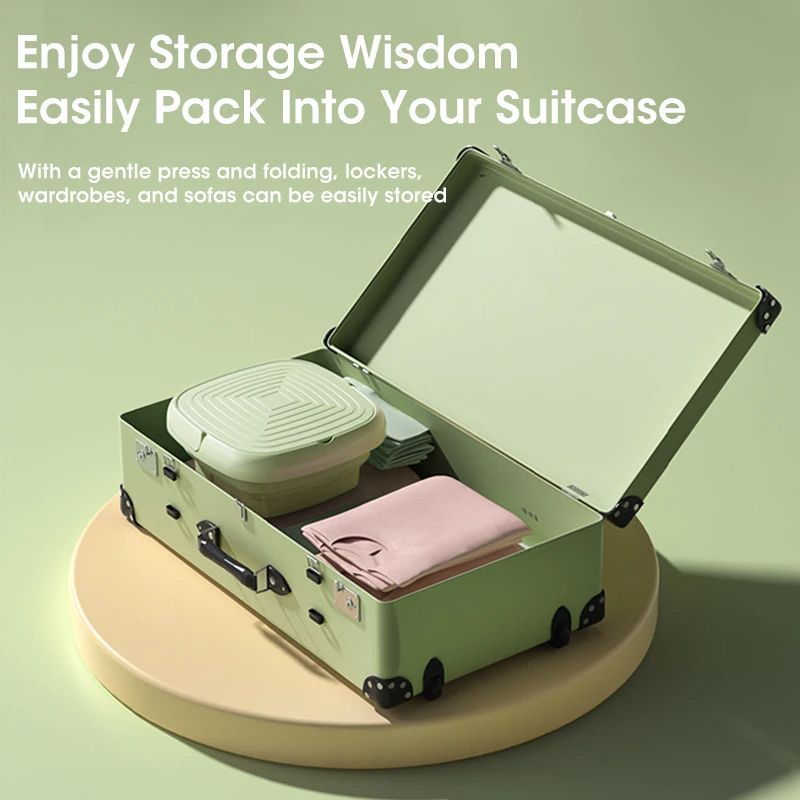 Mini Portable Washing Machine Foldable Laundry Washer Dehydrator For Socks Underwear Panties Travel 5