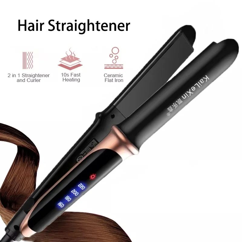 4 Gears Adjustable Temperature 2in1 Professional Flat Iron Hair Straightener Warmup Styling Tool Fo 4