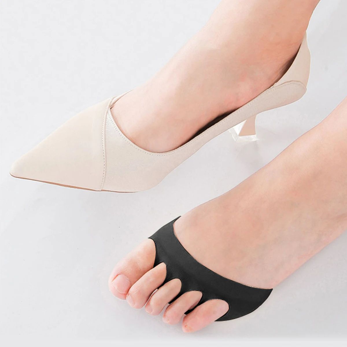 Womens FiveToe Forefoot Pads High Heel Half Insoles ShockAbsorbing Toe Cushion Inserts For Calluses 2