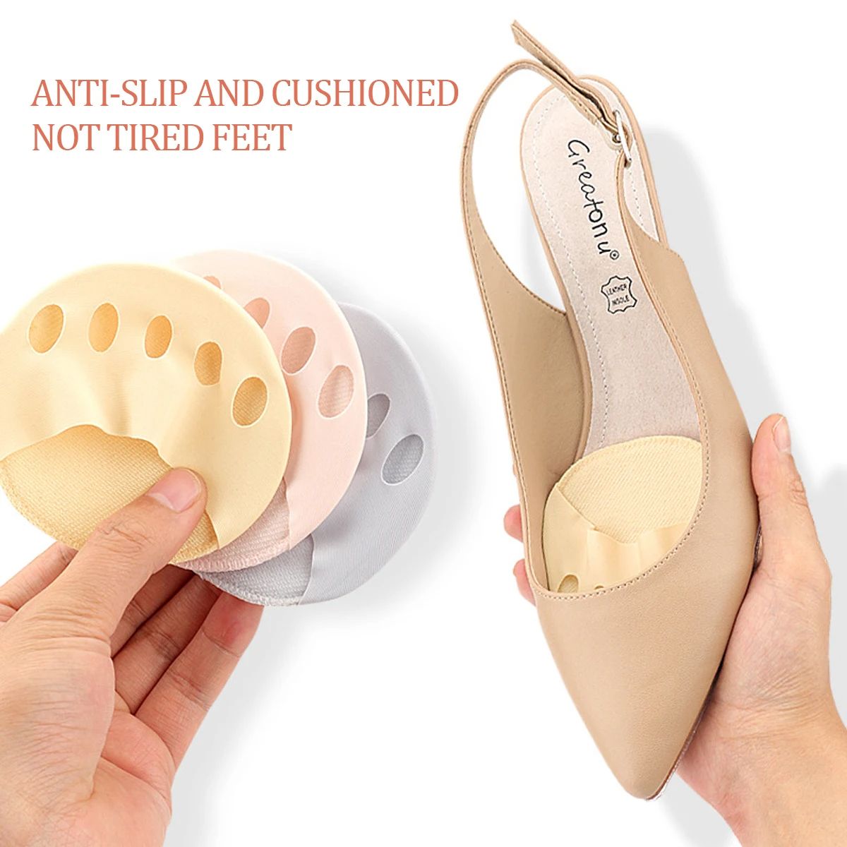 Womens FiveToe Forefoot Pads High Heel Half Insoles ShockAbsorbing Toe Cushion Inserts For Calluses 3