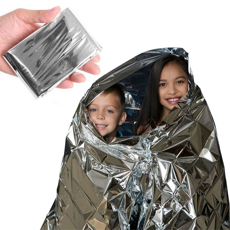 Thermal Mylar Emergency Blanket, Compact Survival Gear for Camping, Hiking, First Aid, Bug Out Bag, Heat Retention
