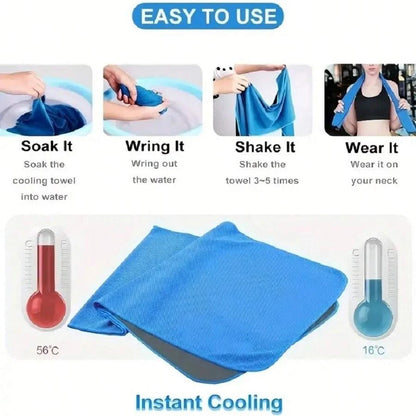 Breathable Cooling Towel Chilly Sports  Yoga Towel with Portable Storage for Indoor  Outdoor Use