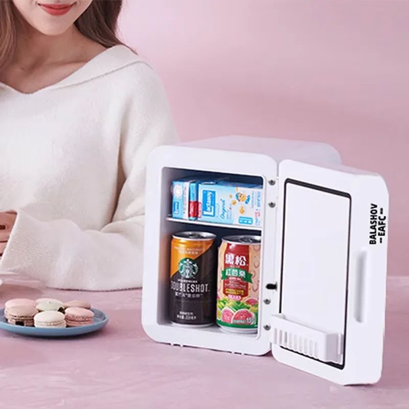 4L Mini Makeup Fridge With LED Light Mirror Portable Cosmetic Storage Refrigerator For Home Car Dua 4