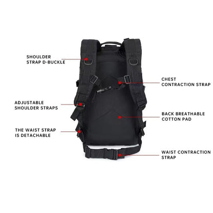 Durable 3P Tactical Hiking Backpack Waterproof Travel  Hunting Storage Bag for Outdoor Enthusiasts