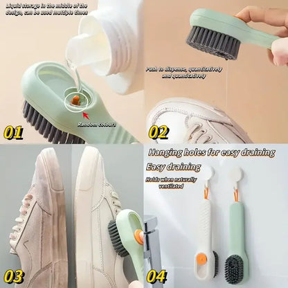 MultiFunction Automatic Spot Shoe Brush  Soft Hair Hand Pressure Hanging Hole Suitable For Clothing 2