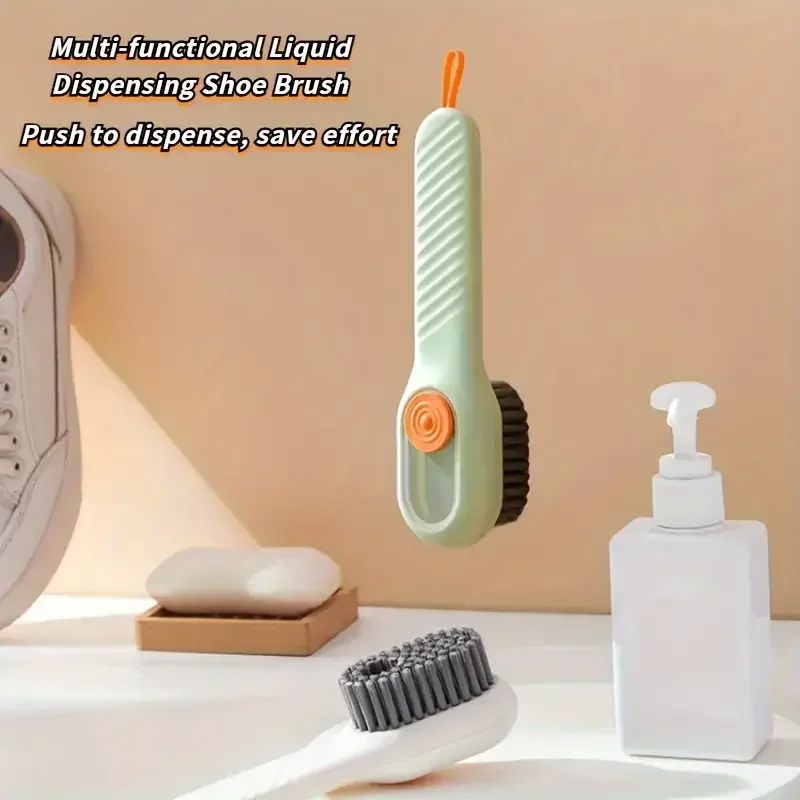 MultiFunction Automatic Spot Shoe Brush  Soft Hair Hand Pressure Hanging Hole Suitable For Clothing 3