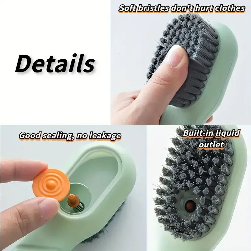 MultiFunction Automatic Spot Shoe Brush  Soft Hair Hand Pressure Hanging Hole Suitable For Clothing 5