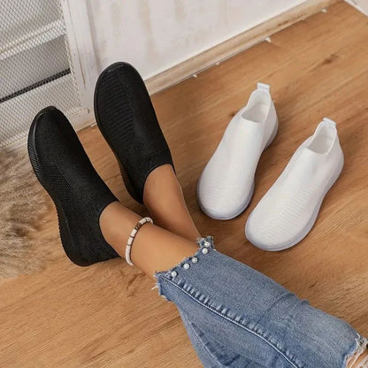 Lightweight Womens Breathable Mesh Sneakers Solid Color Woven Low Top Walking  Running Sports Socks 2