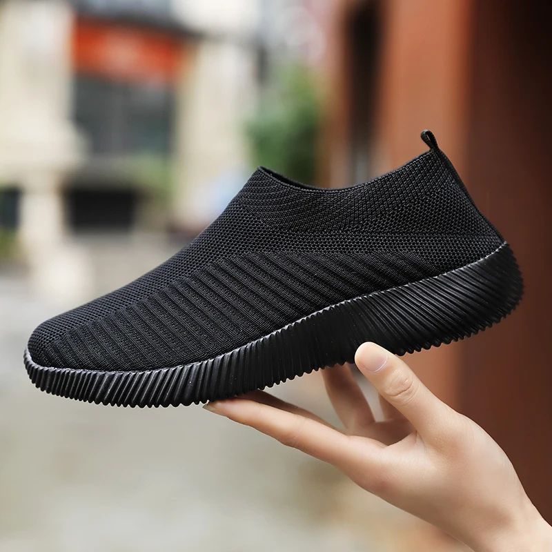 Lightweight Womens Breathable Mesh Sneakers Solid Color Woven Low Top Walking  Running Sports Socks 4