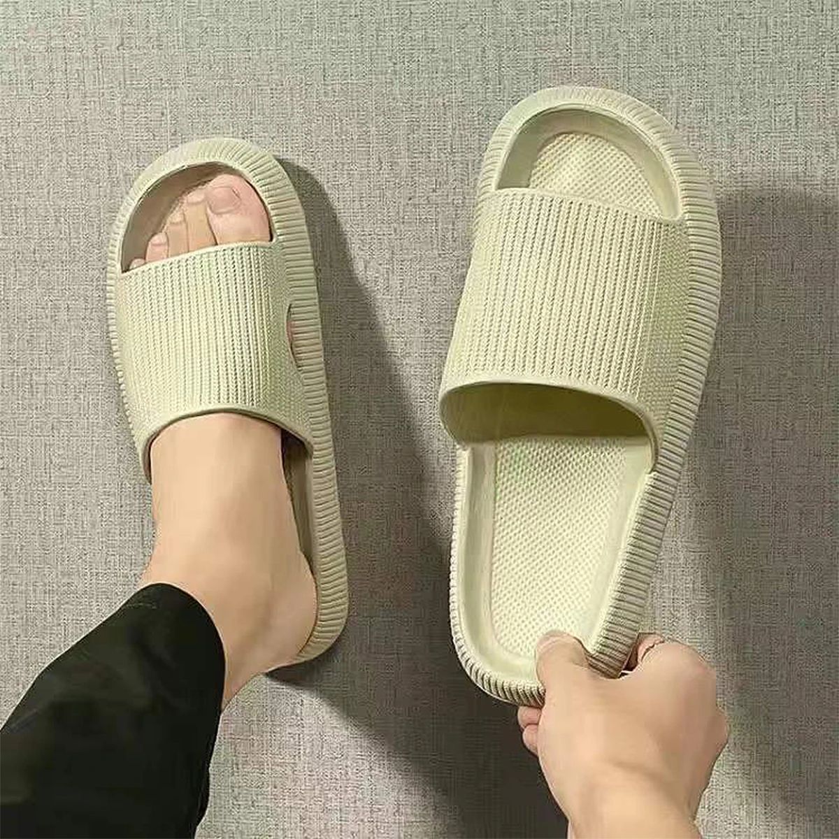 Mens Step On The Sense Of Shit Summer Slippers SoftSoled EVA NonSlip Home Shoes For Comfortable Wea