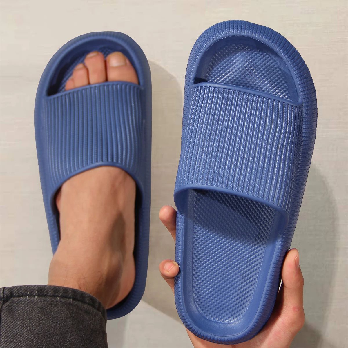 Mens Step On The Sense Of Shit Summer Slippers SoftSoled EVA NonSlip Home Shoes For Comfortable Wea