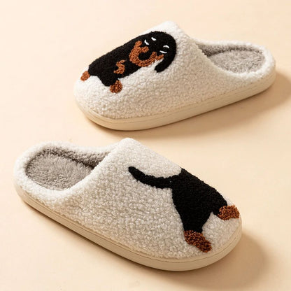 Cartoon Cute Dachshund Dog Women Slippers Indoor Warm Comfort Lightweight Winter Cotton Bedroom Sho 4