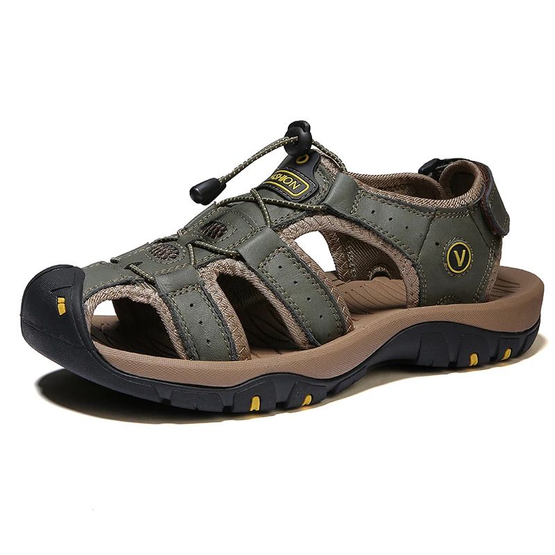 Summer Men Leather Sandals Breathable Outdoor Casual Beach Shoes Fashion Roman Style Slippers For M 5
