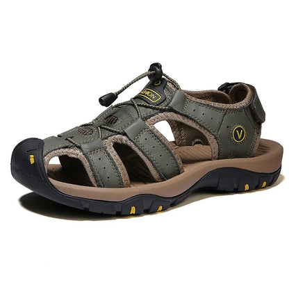 Summer Men Leather Sandals Breathable Outdoor Casual Beach Shoes Fashion Roman Style Slippers For M 5