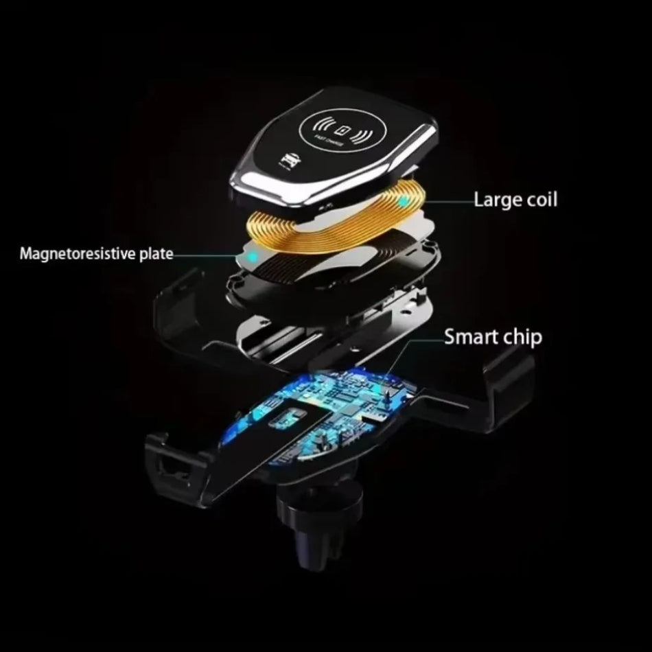 Wireless Car Charger Mount Fast Charging Phone Holder For IPhone Samsung Xiaomi 2