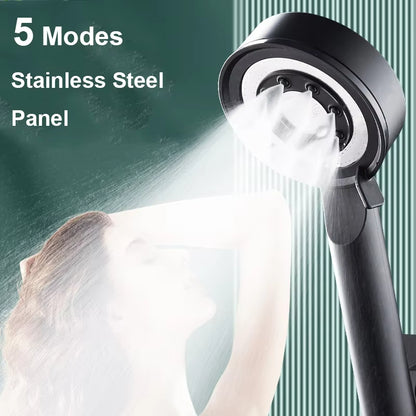 High Pressure Handheld Shower Head 5 Modes WaterSaving Nozzle with Spa Massage  Pressurized Spray