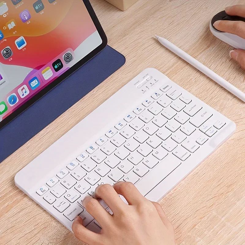 Wireless Keyboard for Laptop, Tablet, iPad, Bluetooth Rechargeable Keyboard Compatible with iOS, Android, Windows