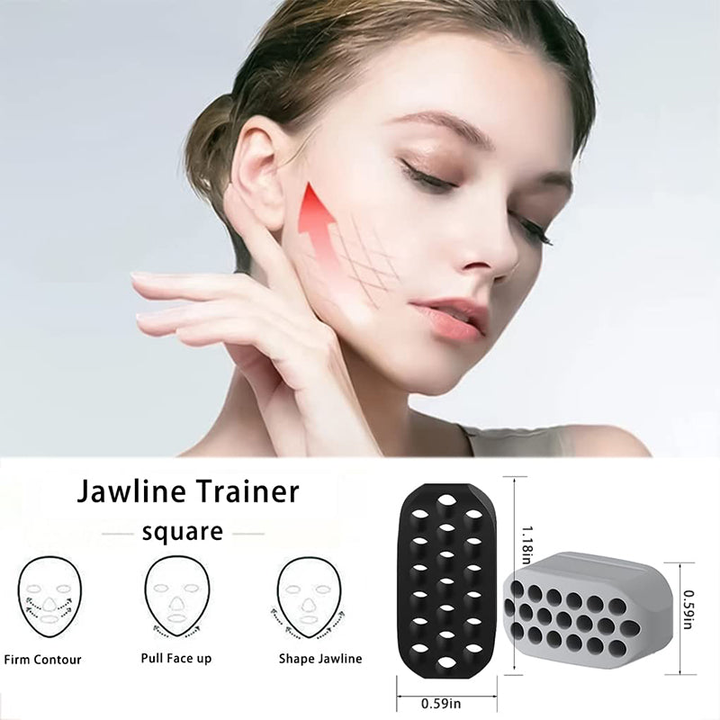 Silicone Jaw Exerciser & Facial Toner, Double Chin Reducer & Jawline Fitness Ball for Neck Toning