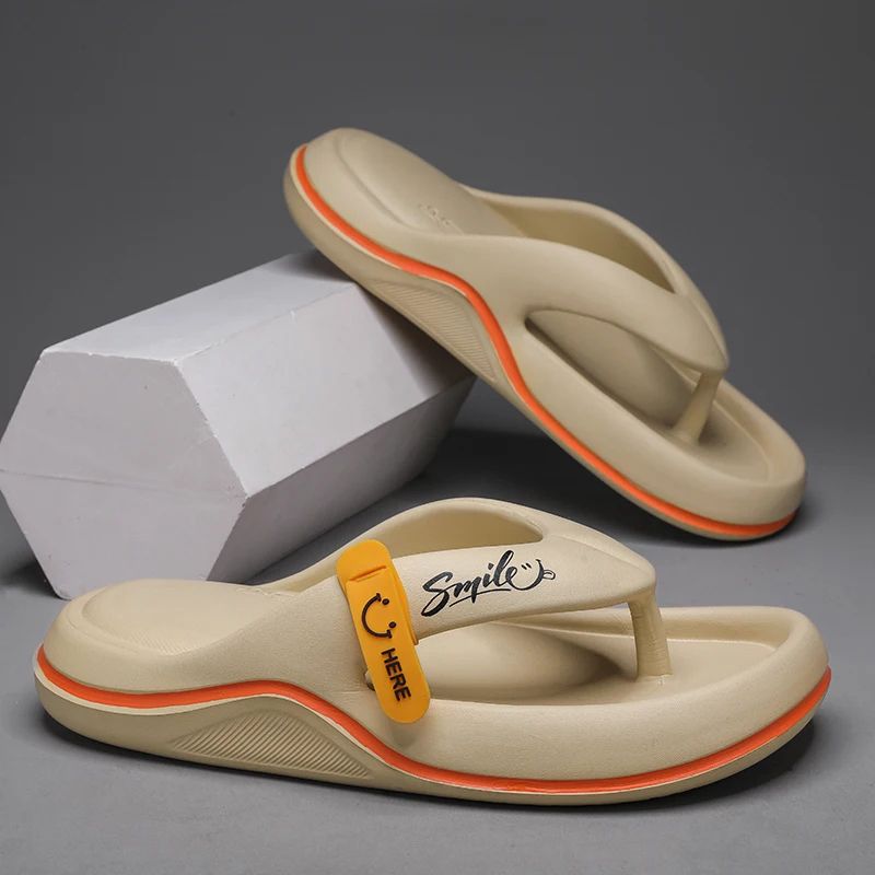 Summer Men's Flip Flops Soft Sole EVA Slippers Non slip Bathroom Slides
