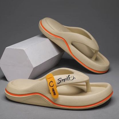 Summer Men's Flip Flops Soft Sole EVA Slippers Non slip Bathroom Slides