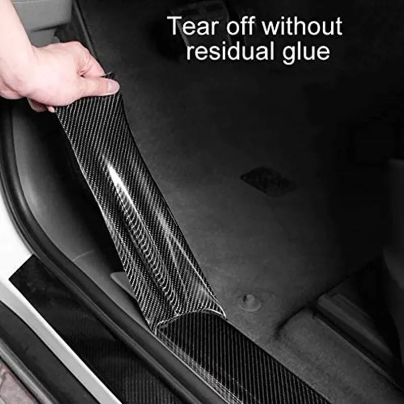 Carbon Fiber Car Protective Strip5M AntiScratch Tape For Door Sills  Rearview MirrorsWaterproof DIY 1