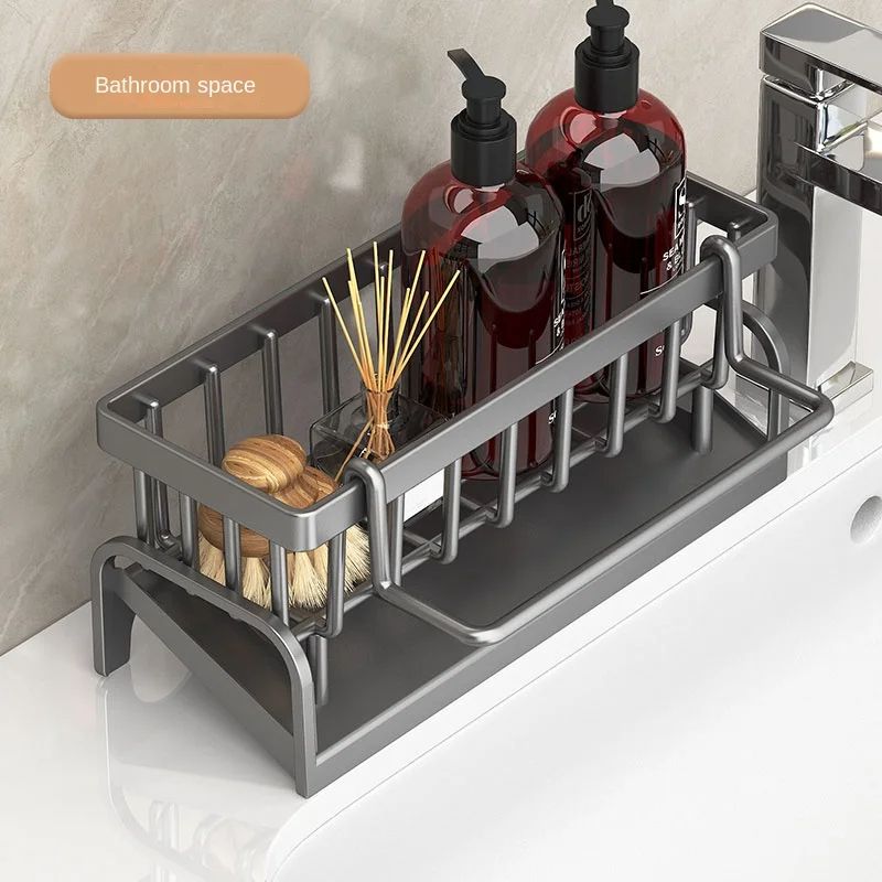 MultiFunctional Kitchen Sink Organizer Draining Rack For Sponges Cloths And Detergents  SpaceSaving 2