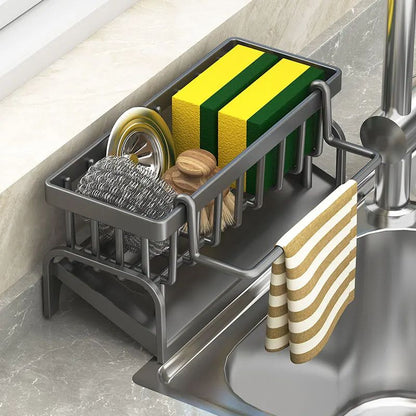 MultiFunctional Kitchen Sink Organizer Draining Rack For Sponges Cloths And Detergents  SpaceSaving 3