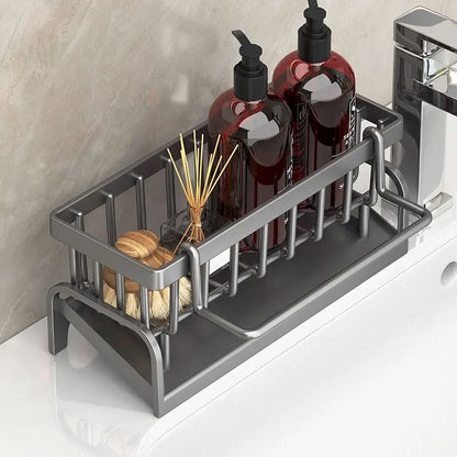 MultiFunctional Kitchen Sink Organizer Draining Rack For Sponges Cloths And Detergents  SpaceSaving 5