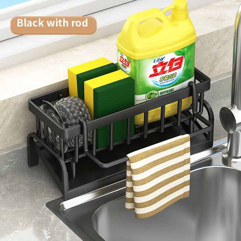 MultiFunctional Kitchen Sink Organizer Draining Rack For Sponges Cloths And Detergents  SpaceSaving 6