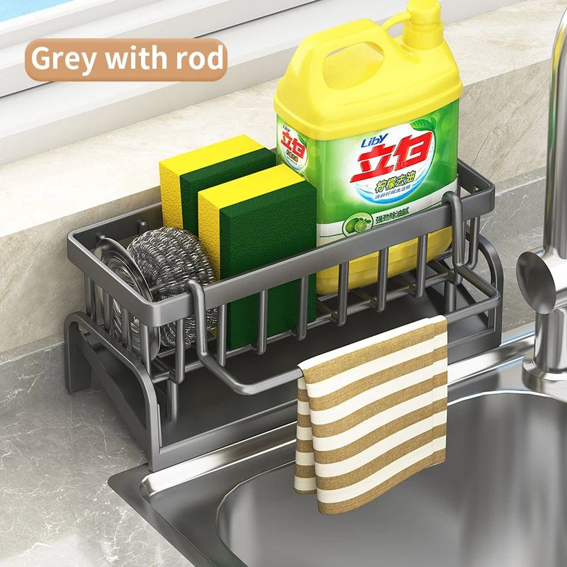 MultiFunctional Kitchen Sink Organizer Draining Rack For Sponges Cloths And Detergents  SpaceSaving 7