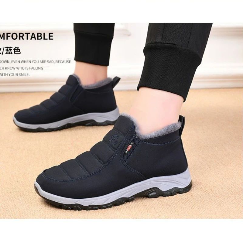 Affordable Men Winter Cotton Casual Shoes, Warm, Wear-Resistant, Chunky Sole