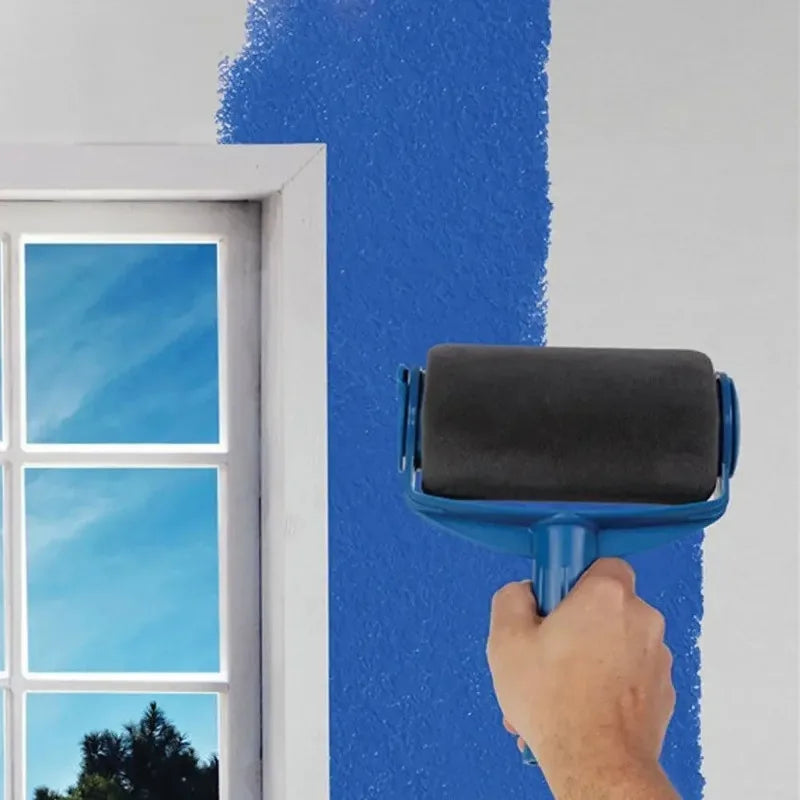 Wall Paint Roller with Self-Priming Drum Brush, Latex Painting Tool for Smooth Coats