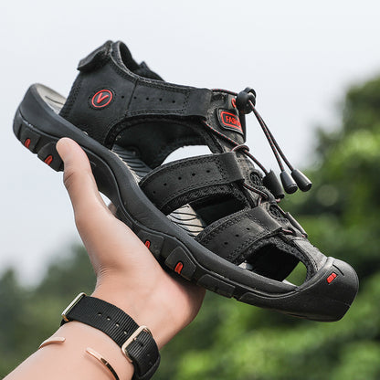 Summer Men Sandals Leather Breathable Casual Shoes For Outdoor Beach  Fashion Roman Style AntiSlip  9