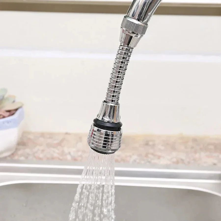 Kitchen Stainless Steel Faucet Sprinkler WaterSaving Rotating Extender Bubbler Tap Spray Head Nozzl 2