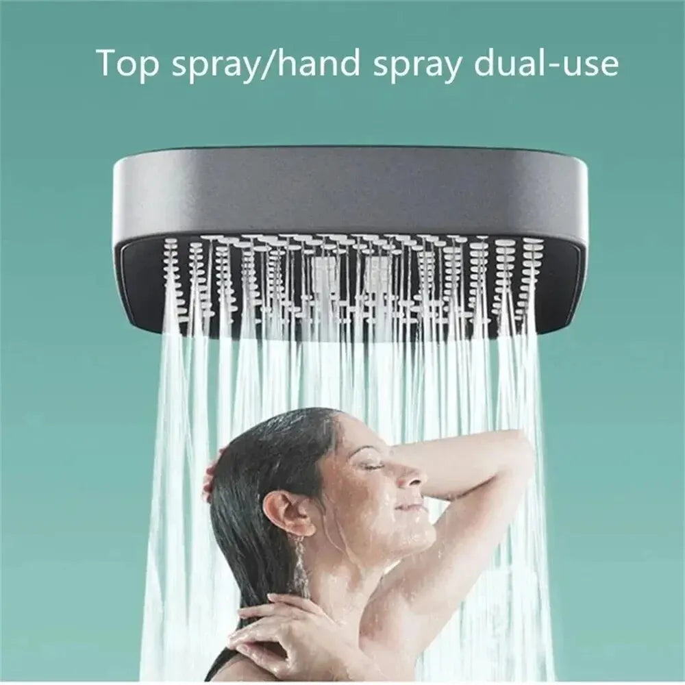 High Pressure Shower Head 3 Spray Modes Handheld Rainfall Showerhead Easy Install ABS Silicone Bath 2