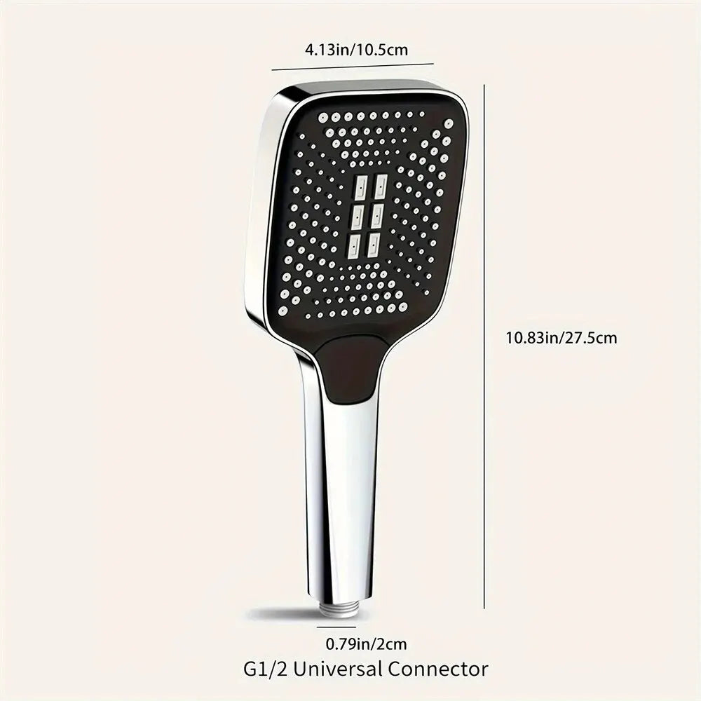 High Pressure Shower Head 3 Spray Modes Handheld Rainfall Showerhead Easy Install ABS Silicone Bath 5