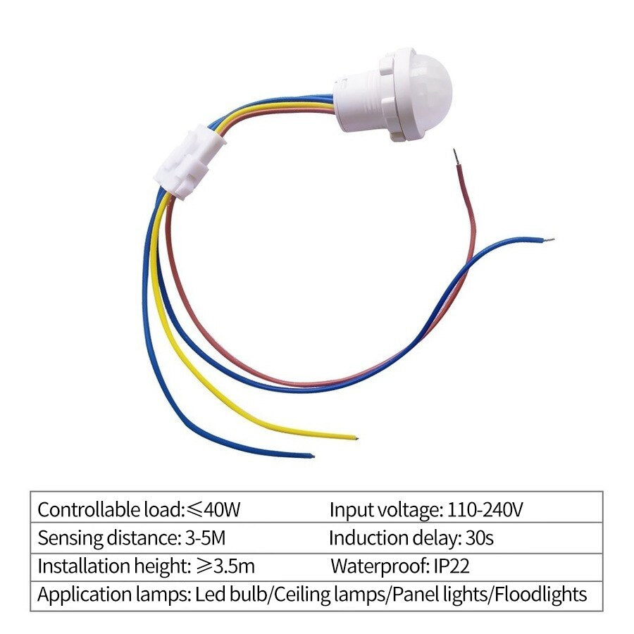 Infrared PIR Sensor Light Switch 110V220V Auto OnOff Detector for LED Ceiling  Panel Lamps