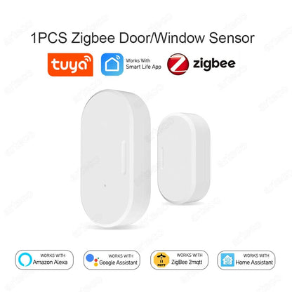 Zigbee Door Window Sensor Open Close Detector – Smart Home Security Alarm Compatible with Alexa, Home Assistant, Z2M