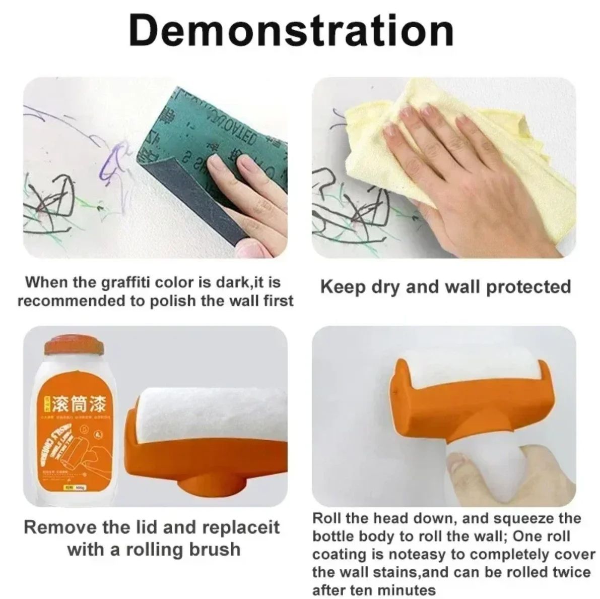 Wall Repair Rolling Paint Refinish Paint Roller Brush NetOdor Wall Tool For Tile Cracks  TouchUps 3