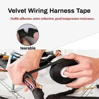Adhesive Cloth Fabric Tape Professional Auto Wiring Harness Wrap For CarsNoise Reducing PET Fleece  3
