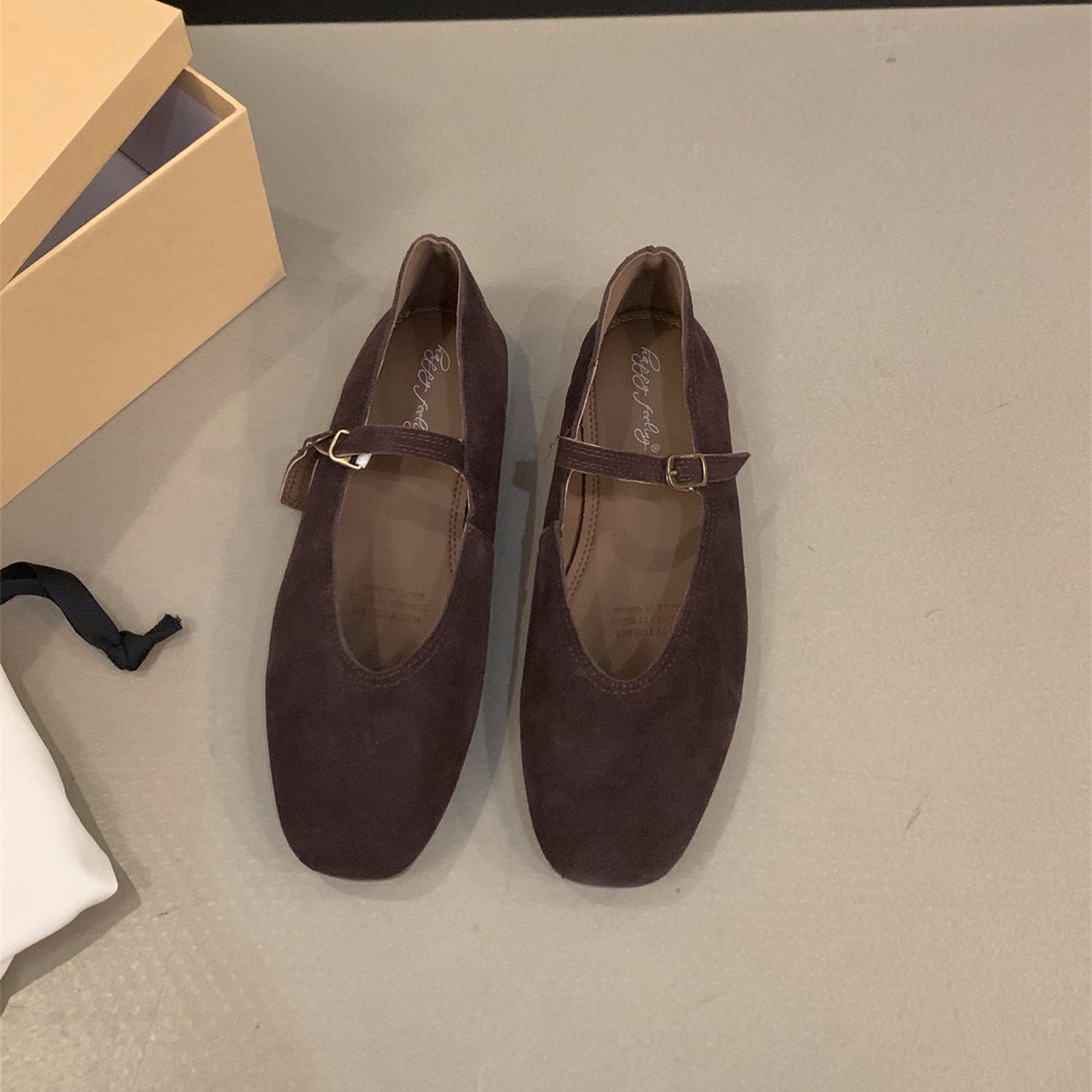 Classic Ballet Flats for Women Soft Leather Round Toe Slip-On Shoes