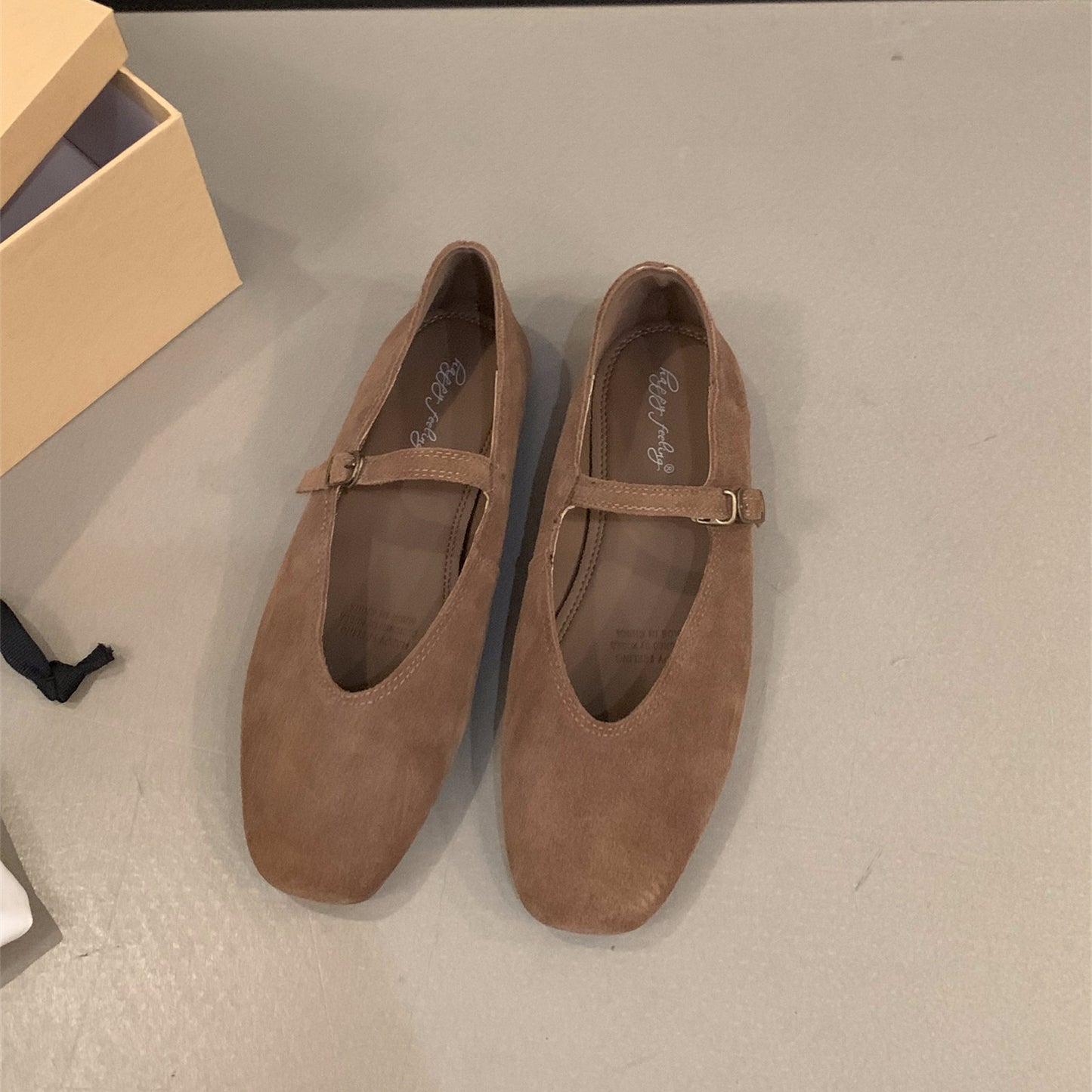 Classic Ballet Flats for Women Soft Leather Round Toe Slip-On Shoes