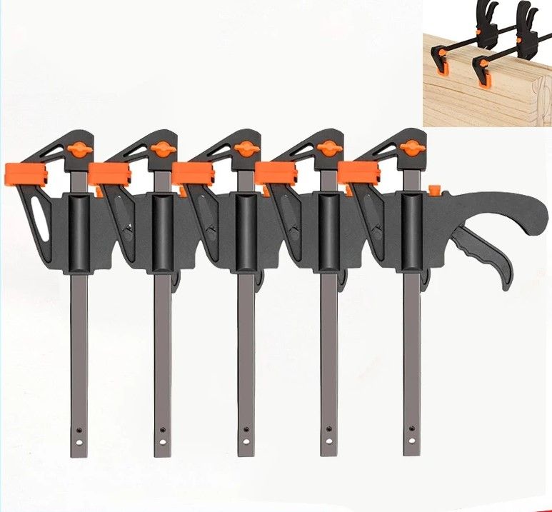Heavy-Duty Woodworking Clamp Set, Quick Ratchet Release Bar Clips for DIY Carpentry & Furniture Projects
