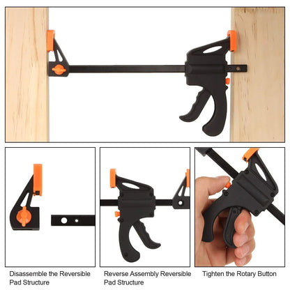 HeavyDuty Woodworking Clamp Set Quick Ratchet Release Bar Clips For DIY Carpentry  Furniture Projec 2