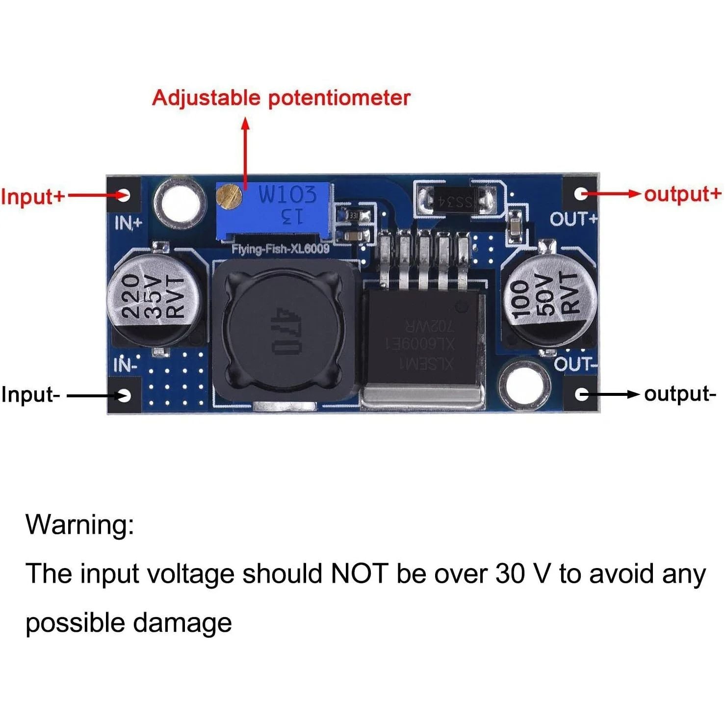 DC Buck Boost Voltage Converter Module 4A Adjustable Power Supply Step UpDown Regulator 4