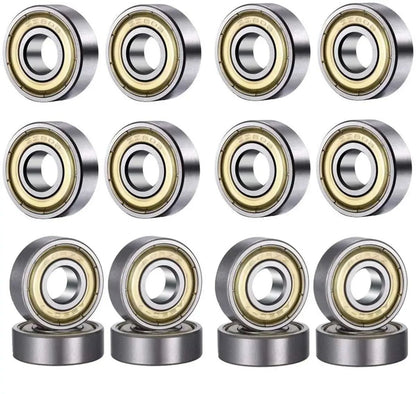 10Pcs Ball Bearings Double Shielded Miniature Deep Groove Bearings for Skateboards, Inline Skate, Electric Motors