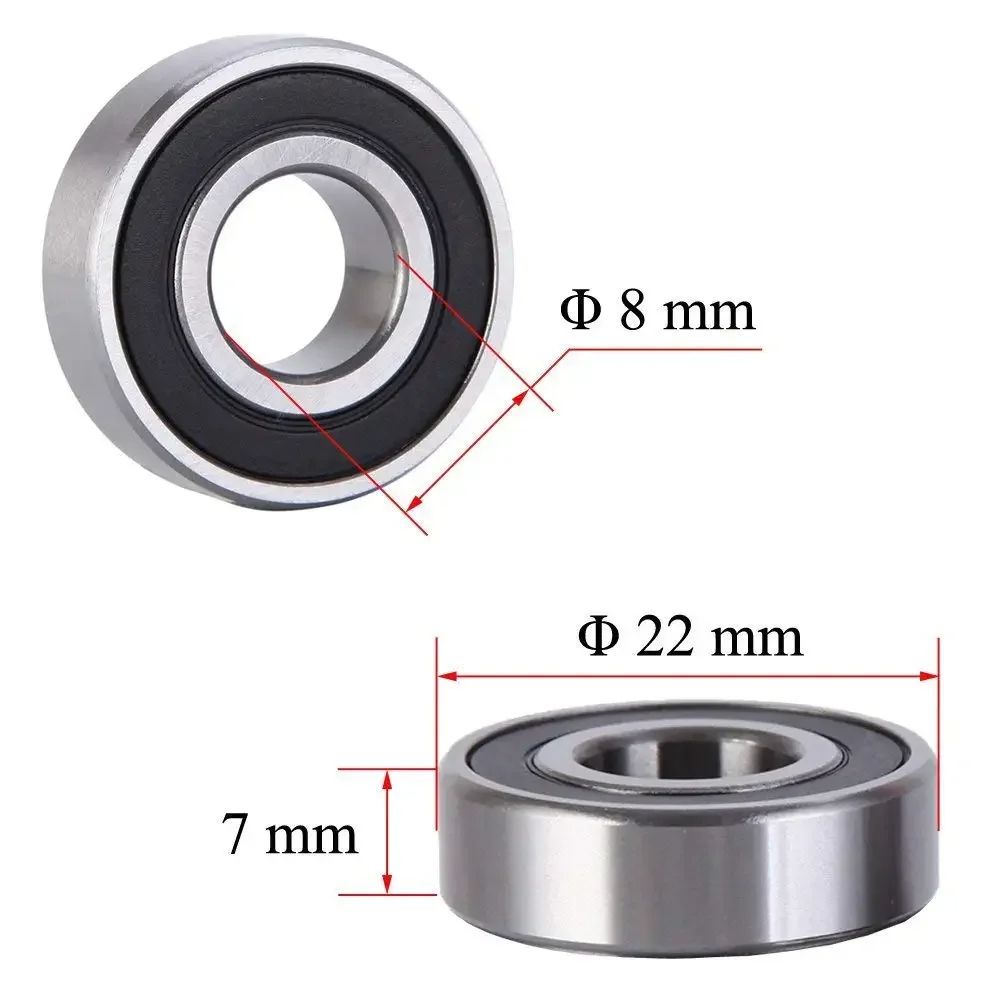 10Pcs Ball Bearings Double Shielded Miniature Deep Groove Bearings For Skateboards Inline Skate Ele 1