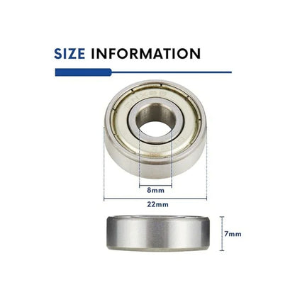10Pcs Ball Bearings Double Shielded Miniature Deep Groove Bearings For Skateboards Inline Skate Ele 2