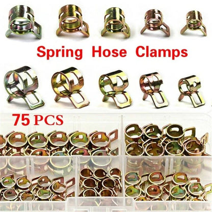 Fuel Hose Spring Clips Assortment Vacuum Silicone Tube Clamp Kit for Car Auto Oil Water Pipe Line