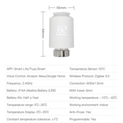 Smart Thermostatic Radiator ValveZigbee 30 TRV Controller W App  Voice Control Works With AlexaGoog 5